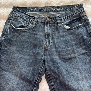 American Eagle Outfitters Men's Dark Blue Straight Jeans